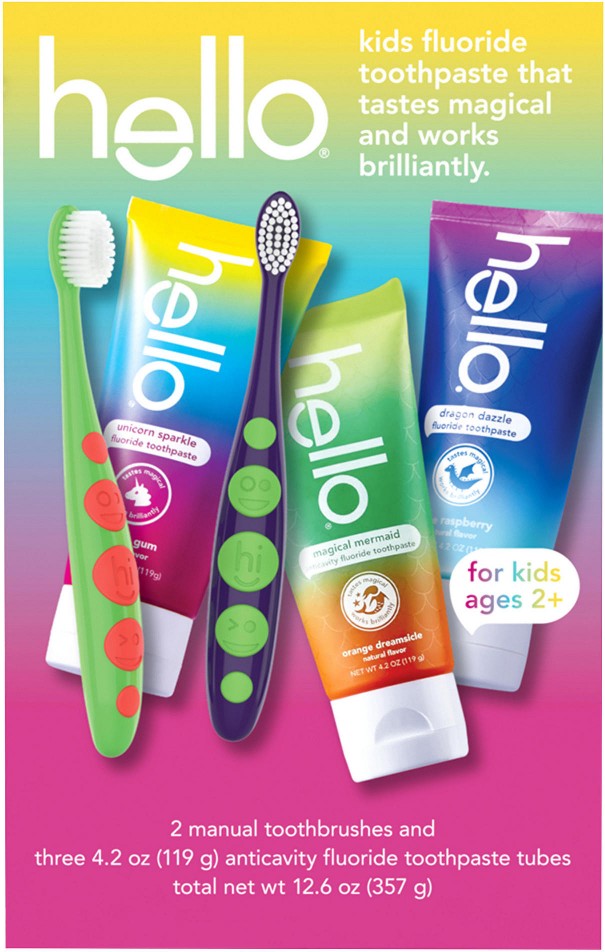 Children's Oral Care Gift Set with Toothbrushes and Toothpaste
